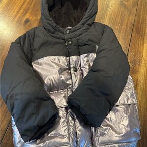 GAP Black and Silver Fleece-Lined Jacket